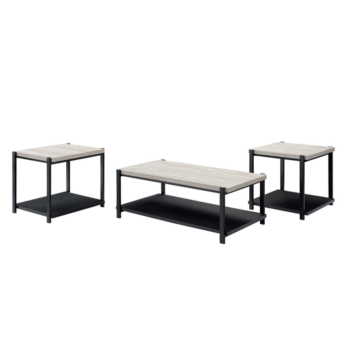 Linea - 3 Piece Occasional Set (1 Coffee & 2 End Tables) - Light Gray New Classic