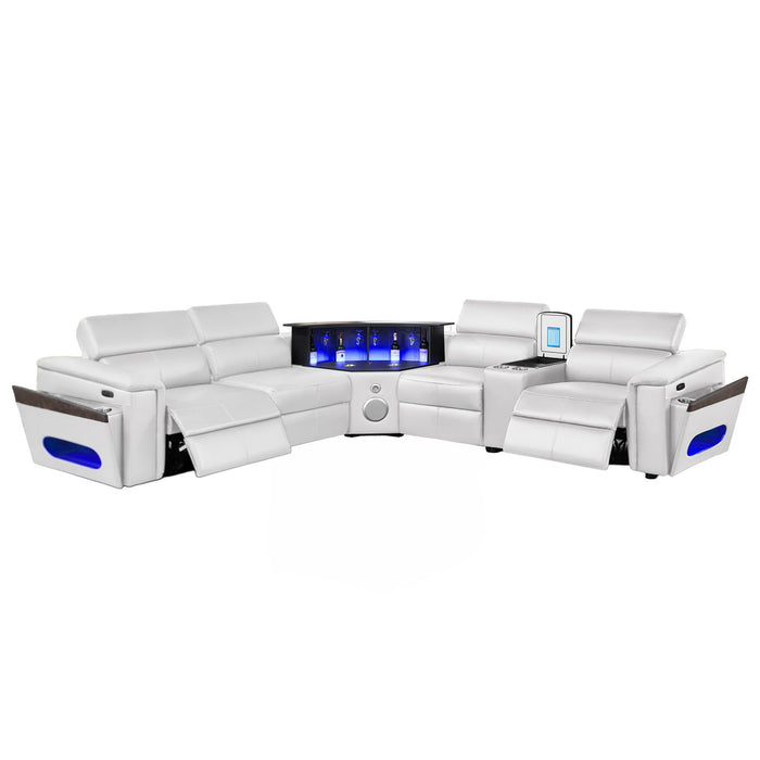 Nova - Sectional With Bluetooth Speaker, LED And Lifting Wine Cabinet Matrix Furniture Group
