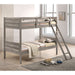 Brenton - Twin Over Twin Bunk Bed With Ladder - Taupe Furniture Max