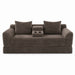 Soft Striped Convertible Sofa Bed, Dual Use Lounge Couch With Cup Holders And Pillows Home Essentials