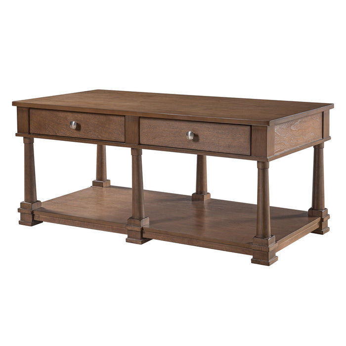 Coffee Table With 2 Storage Drawers & Lower Open Shelf Hearth and Haven