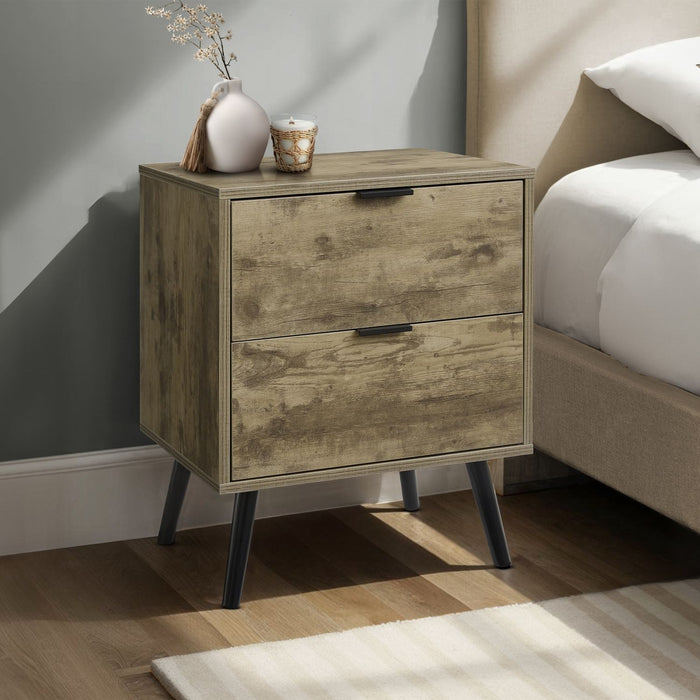 Accent Table With Storage Drawers - Brown 8th Street