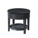 Tate - Round One Drawer End Table - Black New Classic