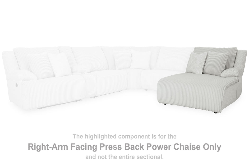 Top Tier - Raf Press Back Power Chaise - Alloy