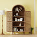 Tall Kitchen Pantry Cabinet With Hollow Carved Doors Adjustable Shelves Versatile Storage Cabinet For Kitchen - Walnut Home Essentials