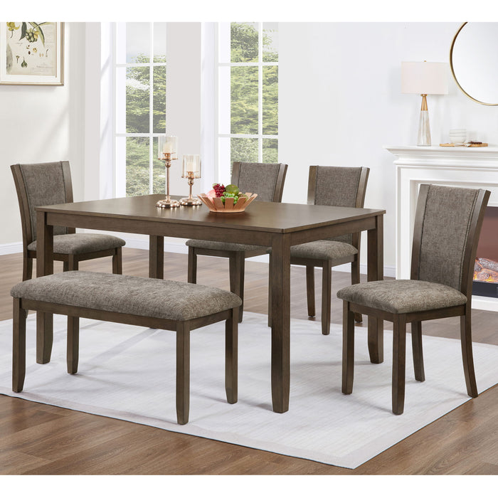 Dining Table Set With Upholstered Chairs, Rectangular Dining Table Set Home Essentials