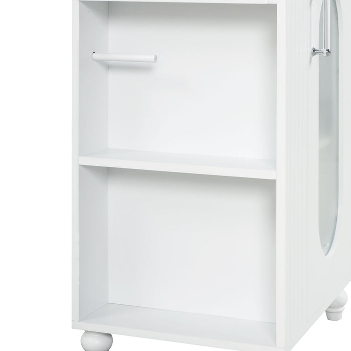 20" Bathroom Vanity With Sink, Bathroom Vanity Cabinet With Two - Tier Shelf, Adjustable Shelf, Solid Wood And MDF, White