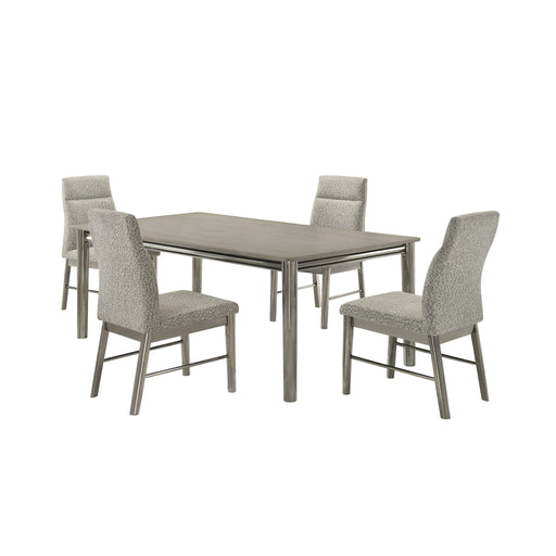 Lennox - 5 Piece Dining Room Set (Dining Table With 4 Chairs) - Gray / Silver New Classic