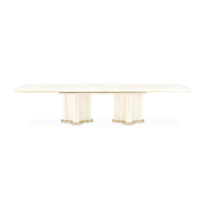 La Terrazza - Double Pedestal Dining Table - Creamy Pearl