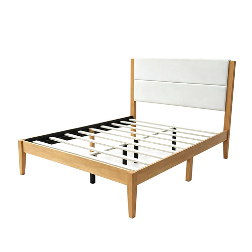 Platform Bed Frame With Upholstered Headboard, Slat Support Artistry At Home