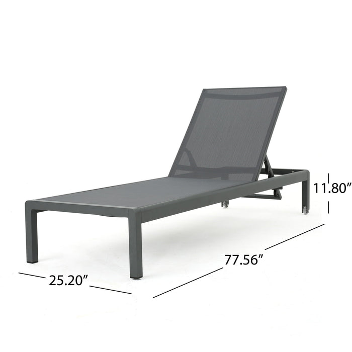 Outdoor Patio Chaise Lounge With 5 Reclining Positions