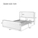 Queen Size Bed Frame With Curved Upholstered Headboard And Footboard - Beige / Gold Hearth and Haven