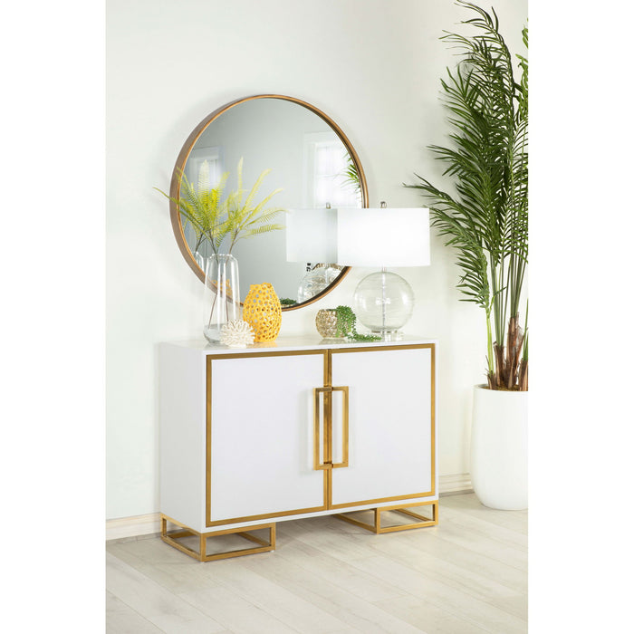 Synchrony - 2 Door Accent Cabinet With Art Deco Trim - White Furniture Max