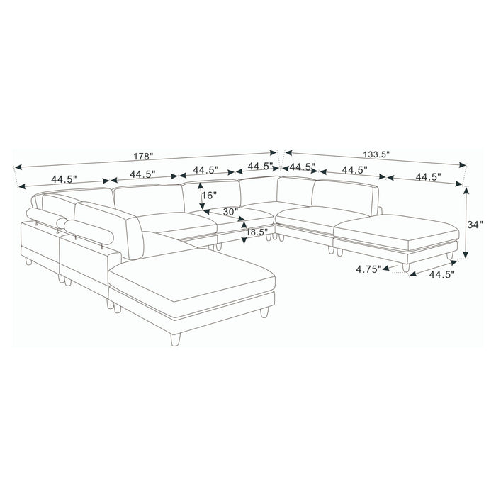 Modern Modular Sectional With Adjustable Back Support Home Essentials