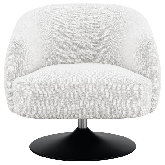 Upholstered Swivel Accent Chair, 360 Degree Rotation - Beige Furniture Max