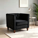 Button Tufted Accent Square Arm Upholstered Chair - Black US Pride