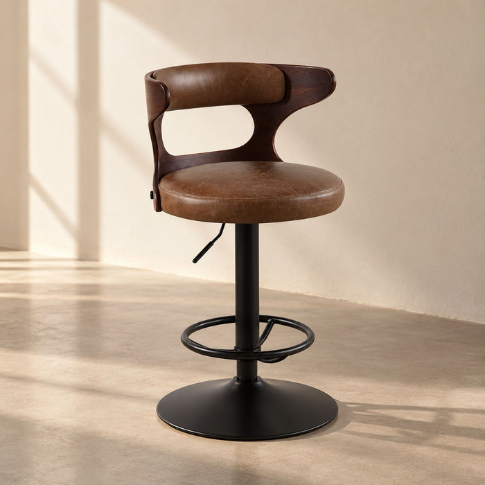 Saba - Adjustable Stool With Swivel - Brown Acme