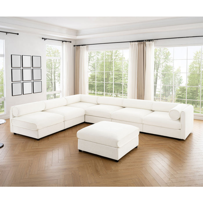 Modern Modular Sectional Sofa With Storag, Contemporary Cylindrical Design Home Essentials