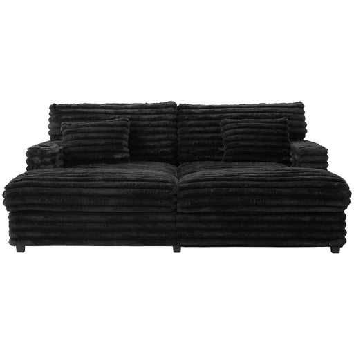 Oversized Double Chaise Lounge Sofa With USB Ports And Cup Holders Hearth and Haven