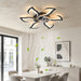 Flower Ceiling Fan With LED Dimmable Light, Flush Mount Ceiling Fan With Remote Control, Low Profile Design, 6 Speeds, Timing Function Daily Nest