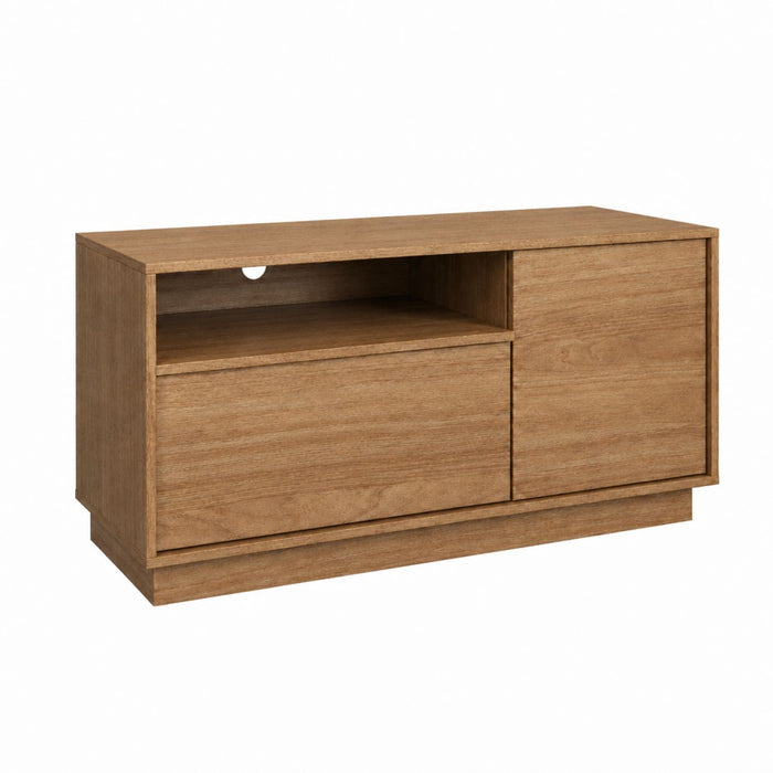 TV Stand For TVs Up To 45" With 1 Door, 1 Drawer, 1 Open Shelf - Oak Home Essentials