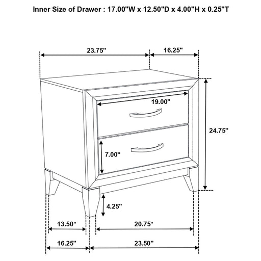 Stephan - 2 Drawer Nightstand - Oak Furniture Max