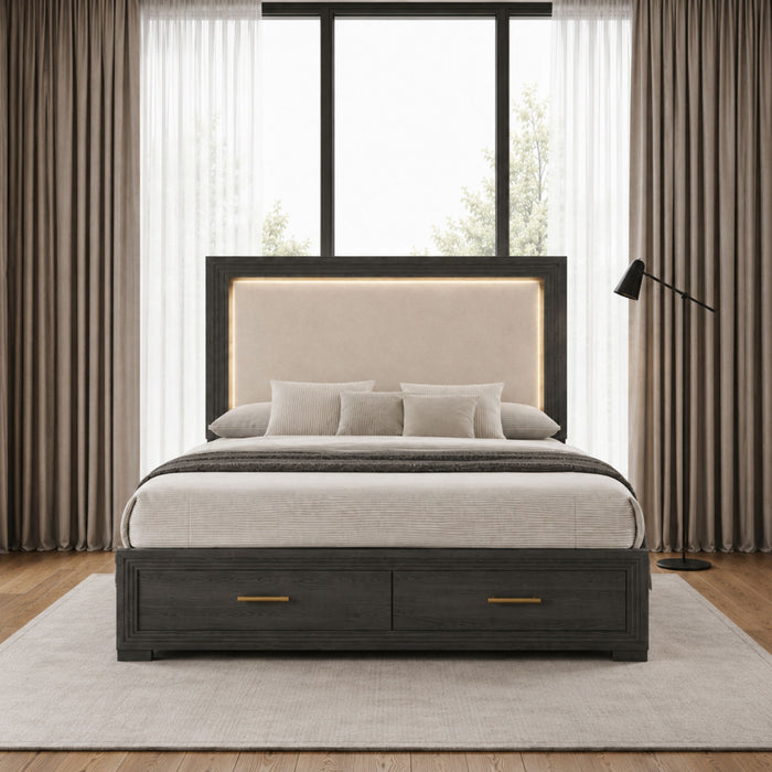 Colorado - Bed With Upholstered LED Headboard Matrix Furniture Group
