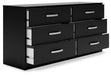 Finch - Six Drawer Dresser - Black Signature Design by Ashley®