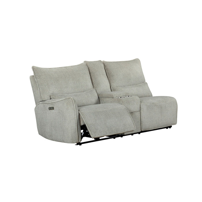 Remsen - LAF Console Loveseat With Dual Power Headrest & Footrest - Latte