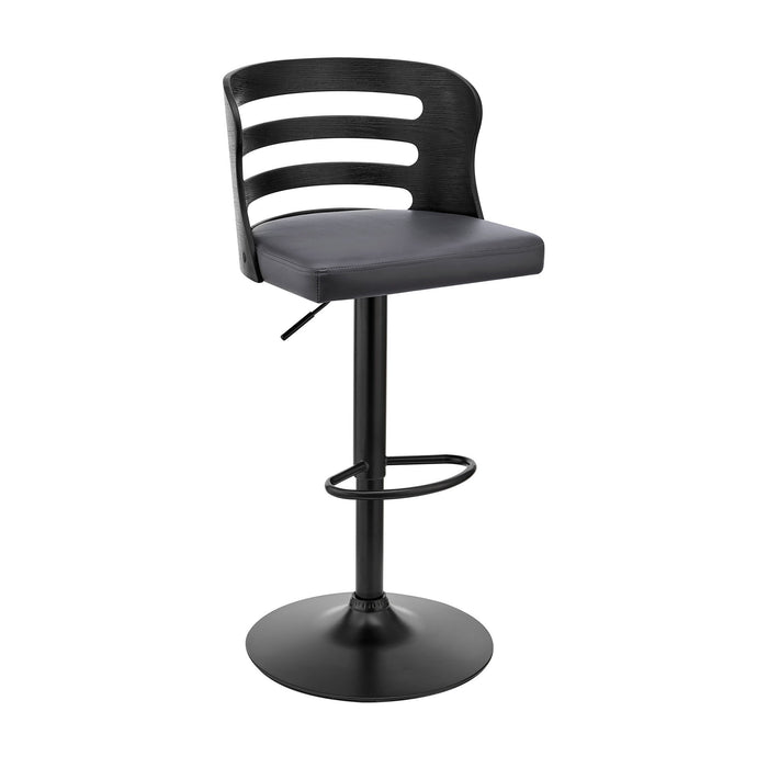 44" Swivel Adjustable Height Bar Chair - Gray / Black