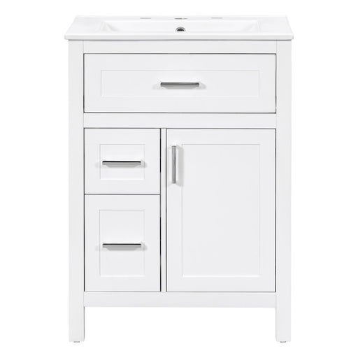 Modern Bathroom Vanity With Sink, Flip Drawer & 2 Drawers, Soft Close Hinges, Adjustable Shelf Hearth and Haven