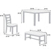 Dining Set 6 Piece With Table And Upholstered X Back Chairs - Charcoal Home Essentials