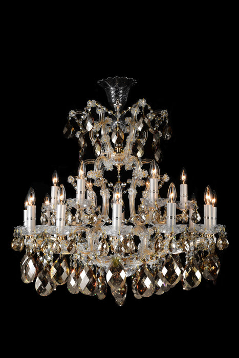 Michael Amini Lighting - La Scala 19-Light Traditional Crystal Chandelier - Cognac Michael Amini