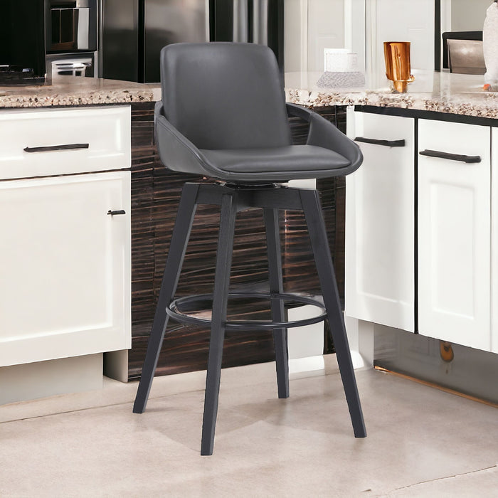 42" Swivel, Bar Height Bar Chair - Gray / Black