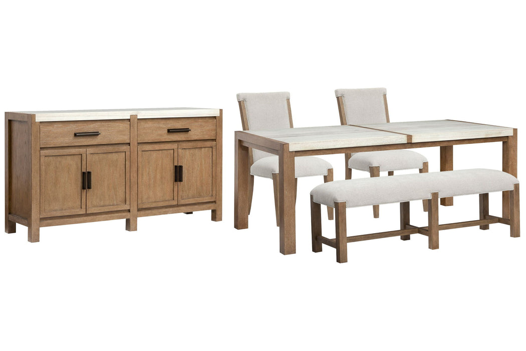 Plum Creek - 5 Piece Rectangular Dining Table Set Magnussen Furniture