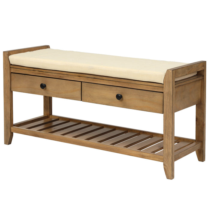Multipurpose Entryway Shoe Rack With Cushioned Seat And Drawers Hearth and Haven