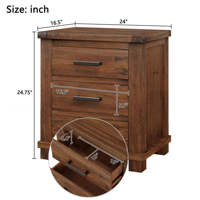 3 Drawer Nightstand Hearth and Haven