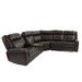 Manual Motion Recliner Sectional Sofa With Console And Cup Holders - Brown Home Essentials