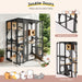 Outdoor Cat Enclosure With Sleeping Houses, Jumping Platforms, Scratching Post Hearth and Haven