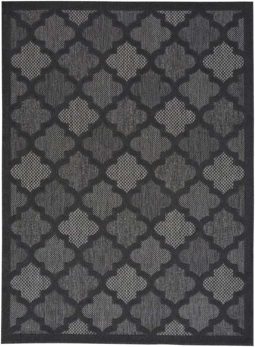 4' X 6' Ikat Indoor / Outdoor Area Rug - Charcoal Black