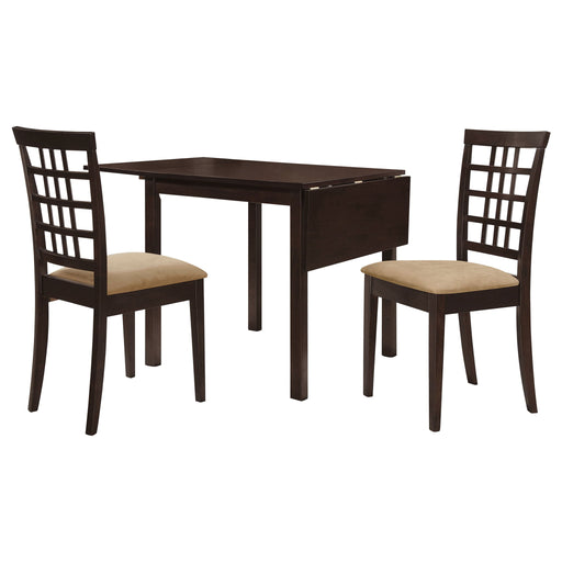 Vanetta - 3 Piece Dining Set With Drop Leaf Table And Chairs - Cappuccino Furniture Max