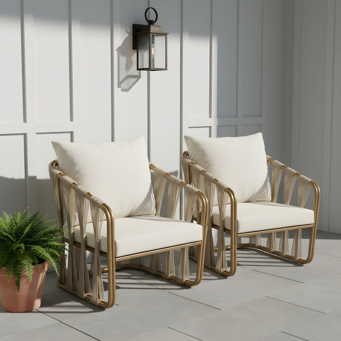 Chair With Cushion (Set of 2) - Beige Noble House