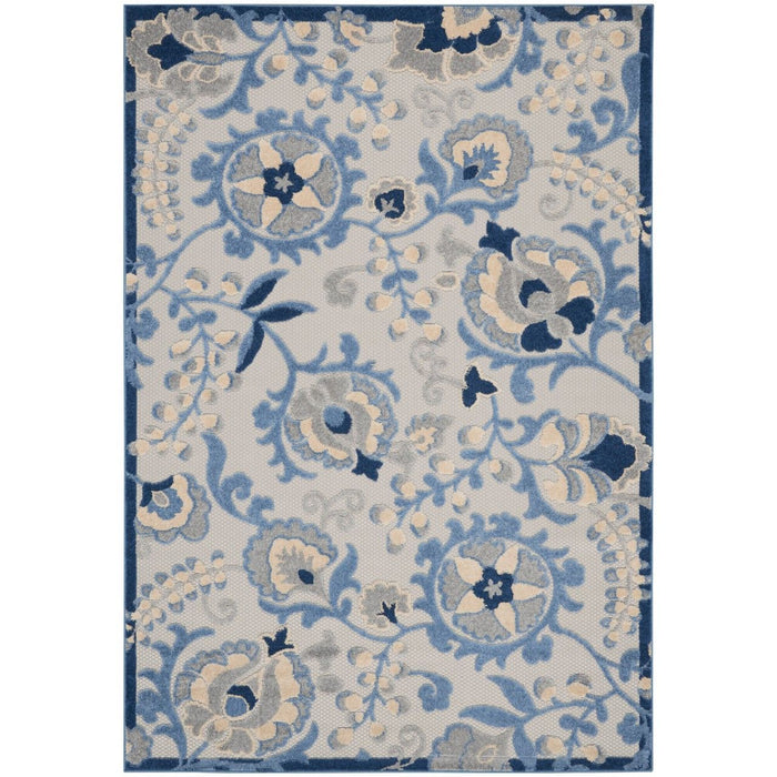 6' X 9' Toile Non Skid Indoor / Outdoor Area Rug - Blue / Gray