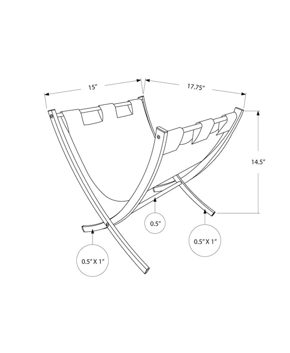Magazine Rack Standing Organizer Storage Leather Look