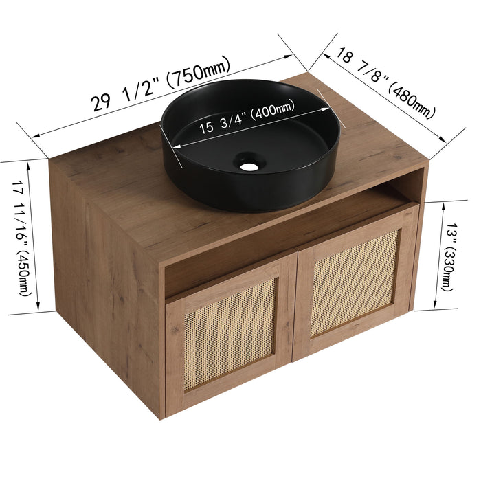 Bathroom Vanity & Art Sink, 2 Soft Close Doors, Float Mounting Design Home Essentials