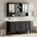 Double Sink Bathroom Vanity Set With Wall Mount Mirror Cabinet Noble House