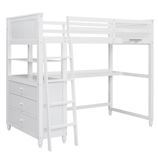 Loft Bed With Drawers With Desk And Shelves DreamHaus