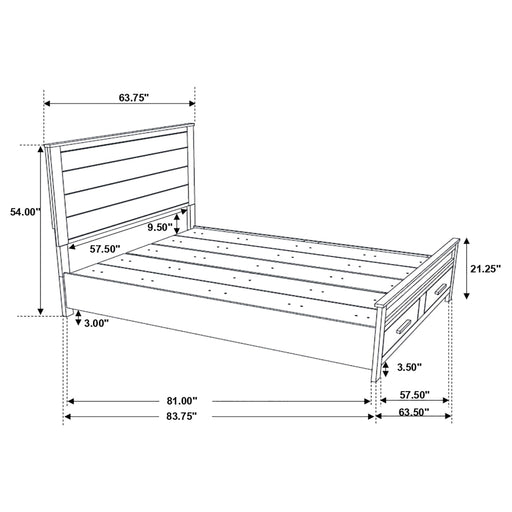Queen Storage Bed With Platform Design And Drawer Storage - Brown Furniture Max