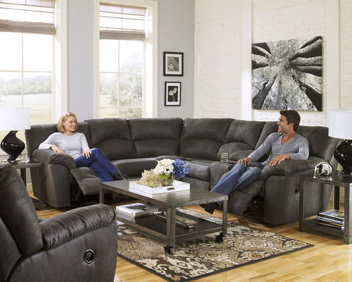 Tambo - 3 Pc. - Right Arm Facing Loveseat with Console 2 Pc Sectional, Rocker Recliner - Pewter Signature Design by Ashley®