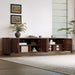 70" TV Stand With Ample Storage, Refined Curved Corners - Dark Brown Hearth and Haven